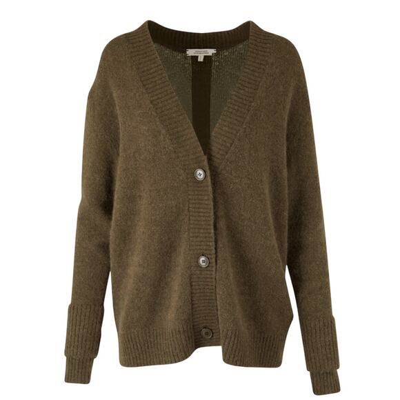 Dorothee Schumacher Womens Cozy Silhouettes Alpaca Wool‎ Cardigan Sweater Olive - Picture 1 of 7